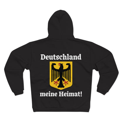 Hoodie von hinten Motiv Deutschland meine Heimat in schwarz