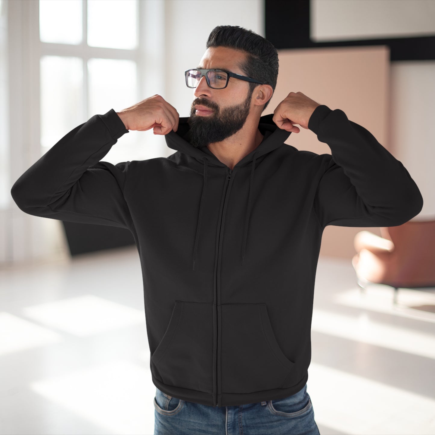 Hoodie mit Zipper Deutschland meine Heimat von vorne ohne Motiv