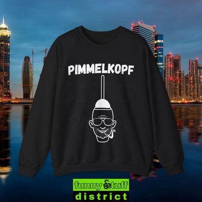 Sweatshirt in schwarz von vorne Motiv Pimmelkopf