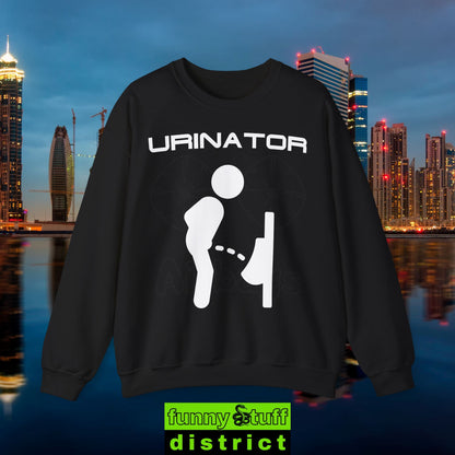 Sweatshirt in schwarz von vorne Motiv Urinator