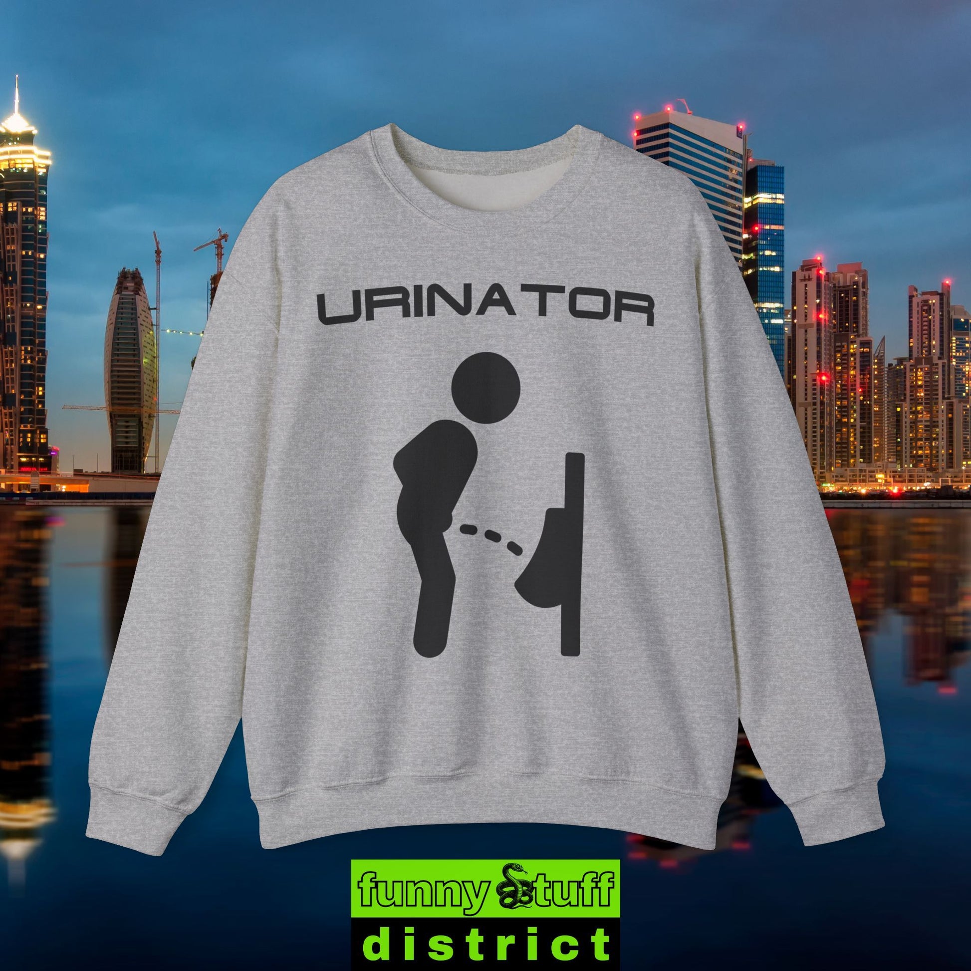 Sweatshirt in sportgrau von vorne Motiv Urinator