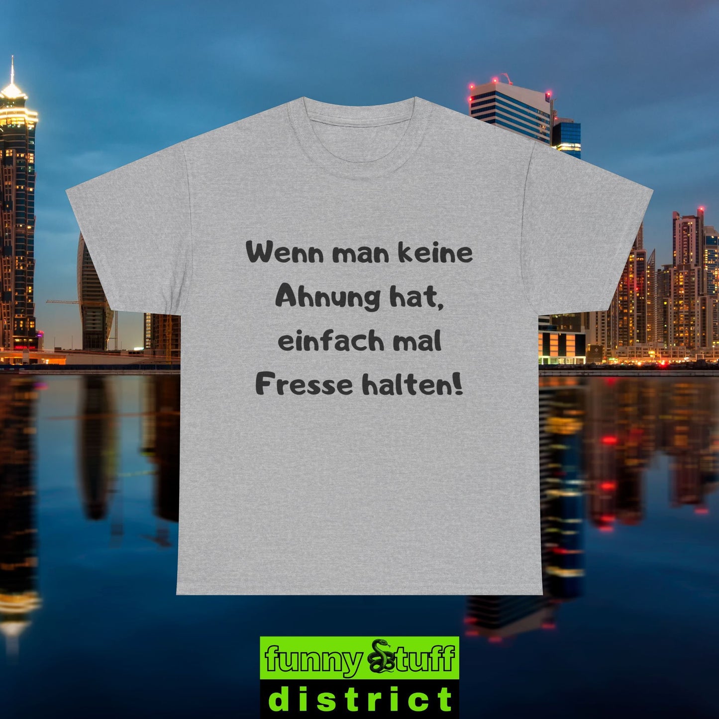 T-Shirt Baumwolle Motiv Wenn man keine Ahnung hat in sportgrau