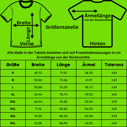 T-Shirt Baumwolle Größentabelle Motiv Wenn man keine Ahnung hat