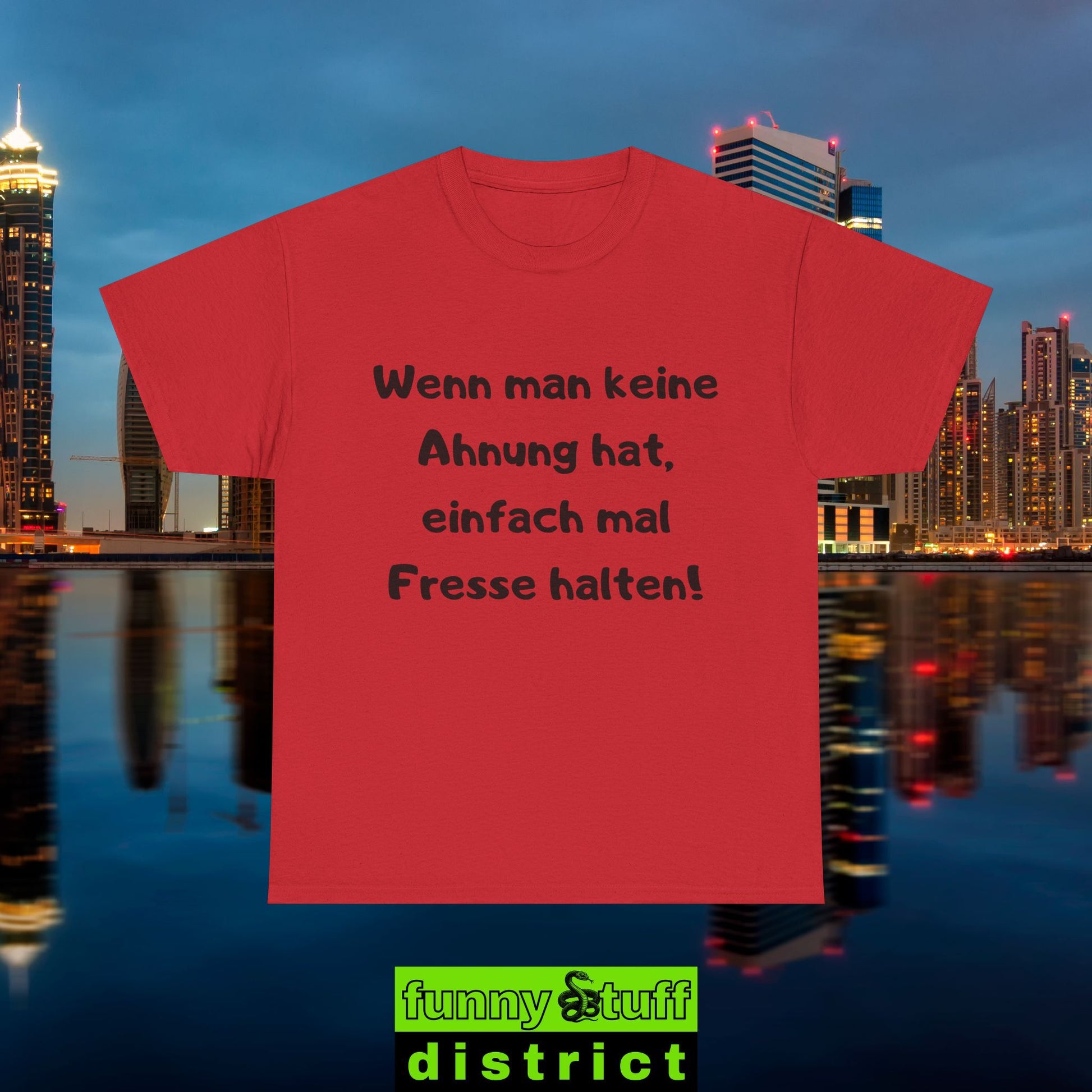 T-Shirt Baumwolle Motiv Wenn man keine Ahnung hat in rot