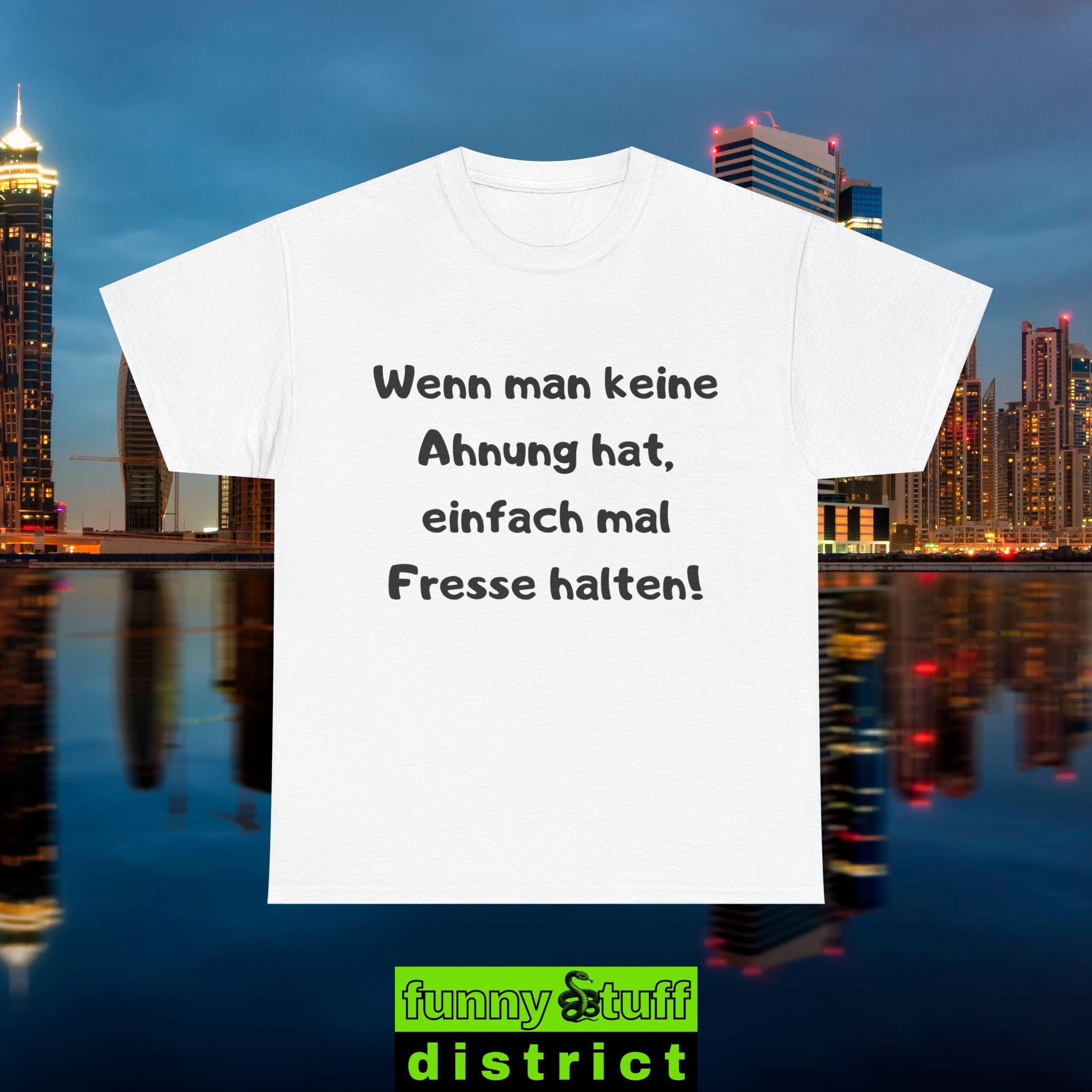 T-Shirt Baumwolle Motiv Wenn man keine Ahnung hat in weiß